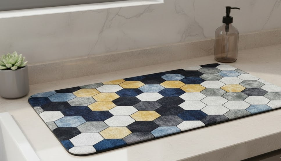 CozyMat™ HexaLuxe Absorbent Kitchen Mat