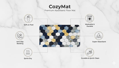 CozyMat™ HexaLuxe Absorbent Kitchen Mat
