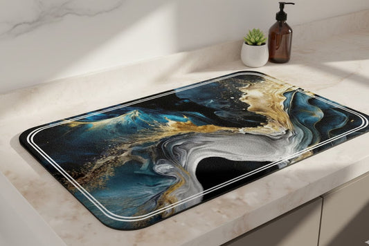CozyMat™ Midnight Marble Absorbent Mat